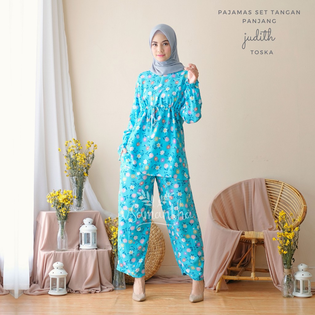 

vSamantha - Pajamas Set / Piyama Set Muslim Busui Friendly - Tangan Panjang , Celana Panjang