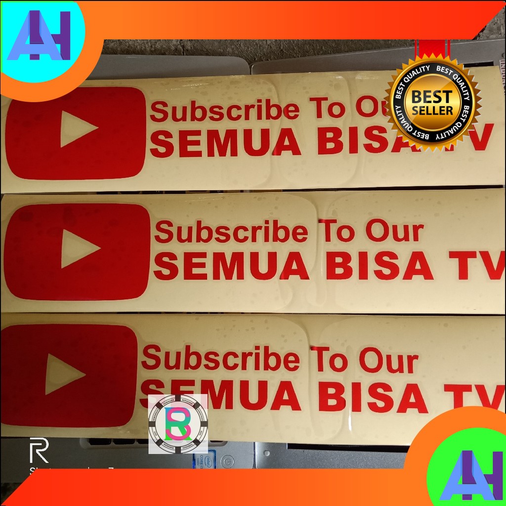 

( 41x10CM) Sticker Cutting Menyala Costum Nama Chanel Youtube. Youtuber Set Sticker. Premium Sticker