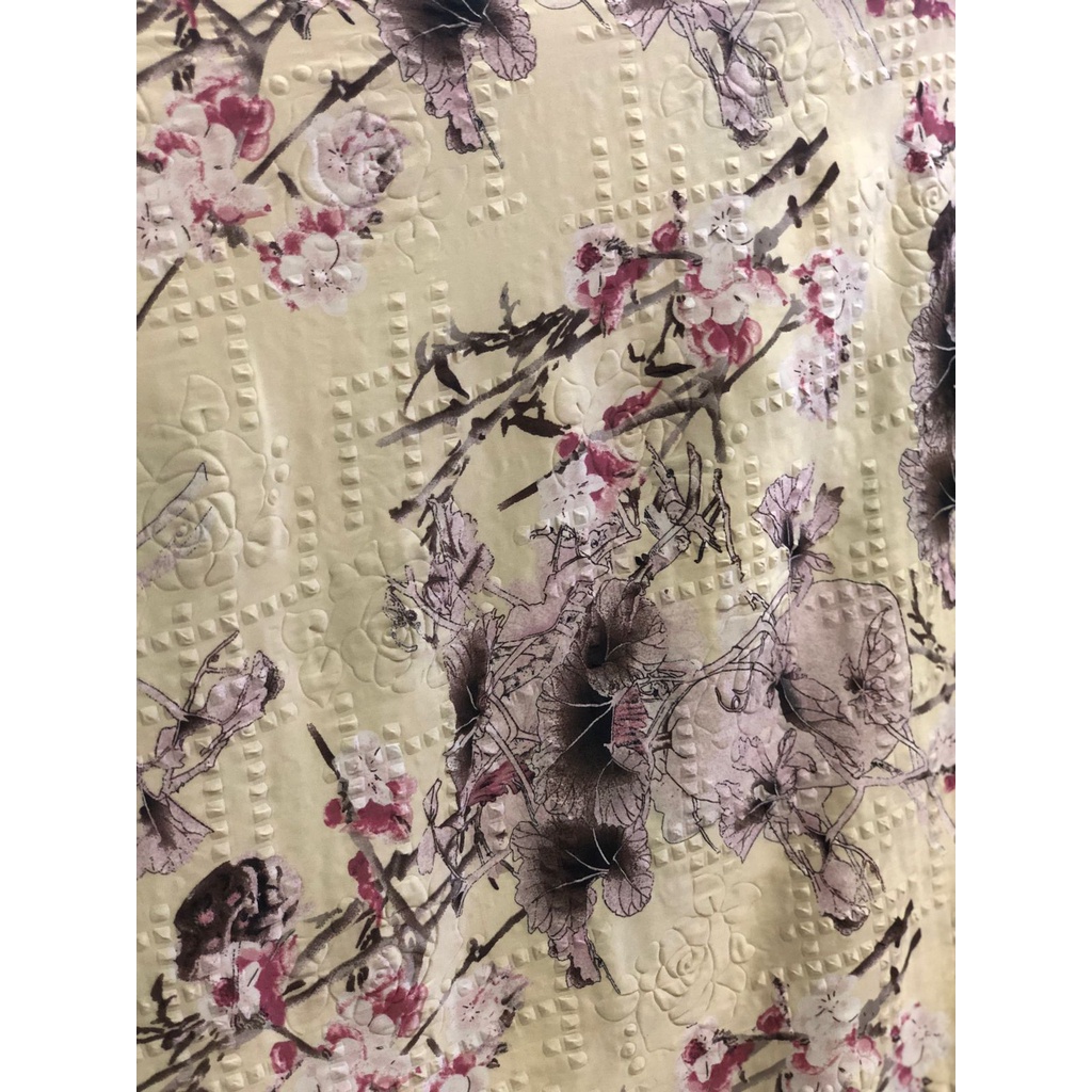 Kain Satin, Silk Motif Bunga /BahanSatin, Silk Motif Bunga