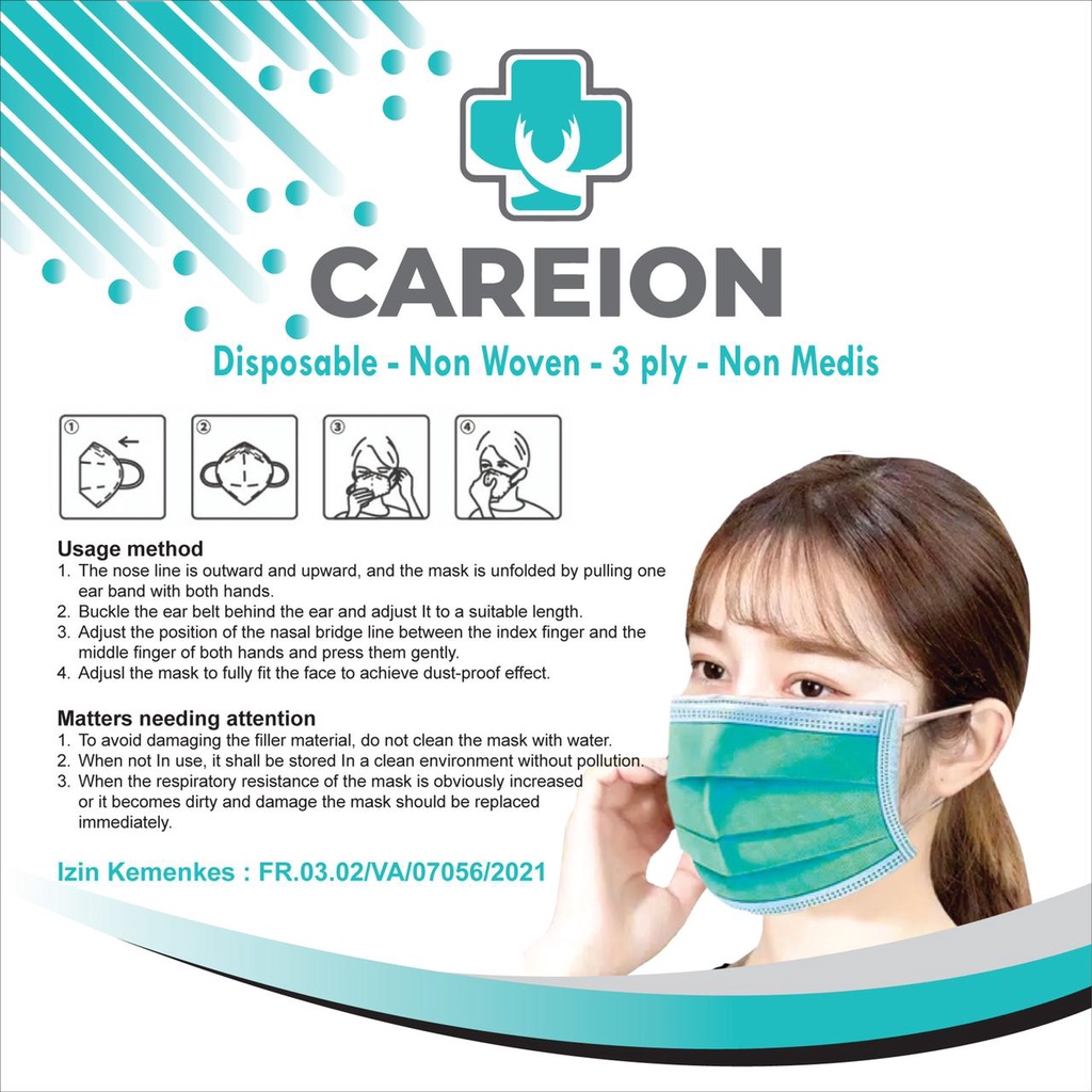 MASKER 3PLY / MASKER 3 PLY / HIJAU - 50