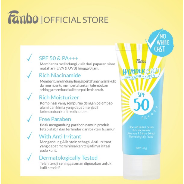 Fanbo Wonder Skin Sunscreen &amp; Serum SPF 50