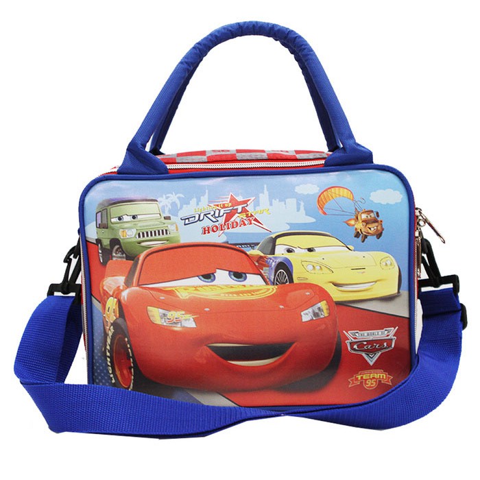 Travel Bag Mini Jinjing ada Tali Selempang Gambar MOBIL - Red Blue