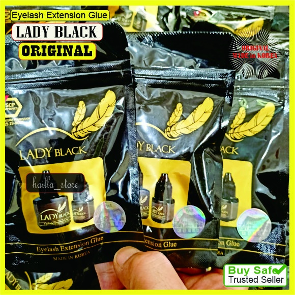 Eyelash Extension Glue Lem Bulu Mata Tanam LADY BLACK 5ml SEALED Made in Korea ORIGINAL DENGAN HOLOGRAM