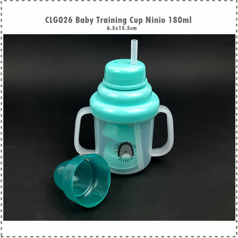 CLG026 3in1 Baby Training Cup/Gelas Bayi/Gelas Belajar Minum Bayi Ninio 180ml