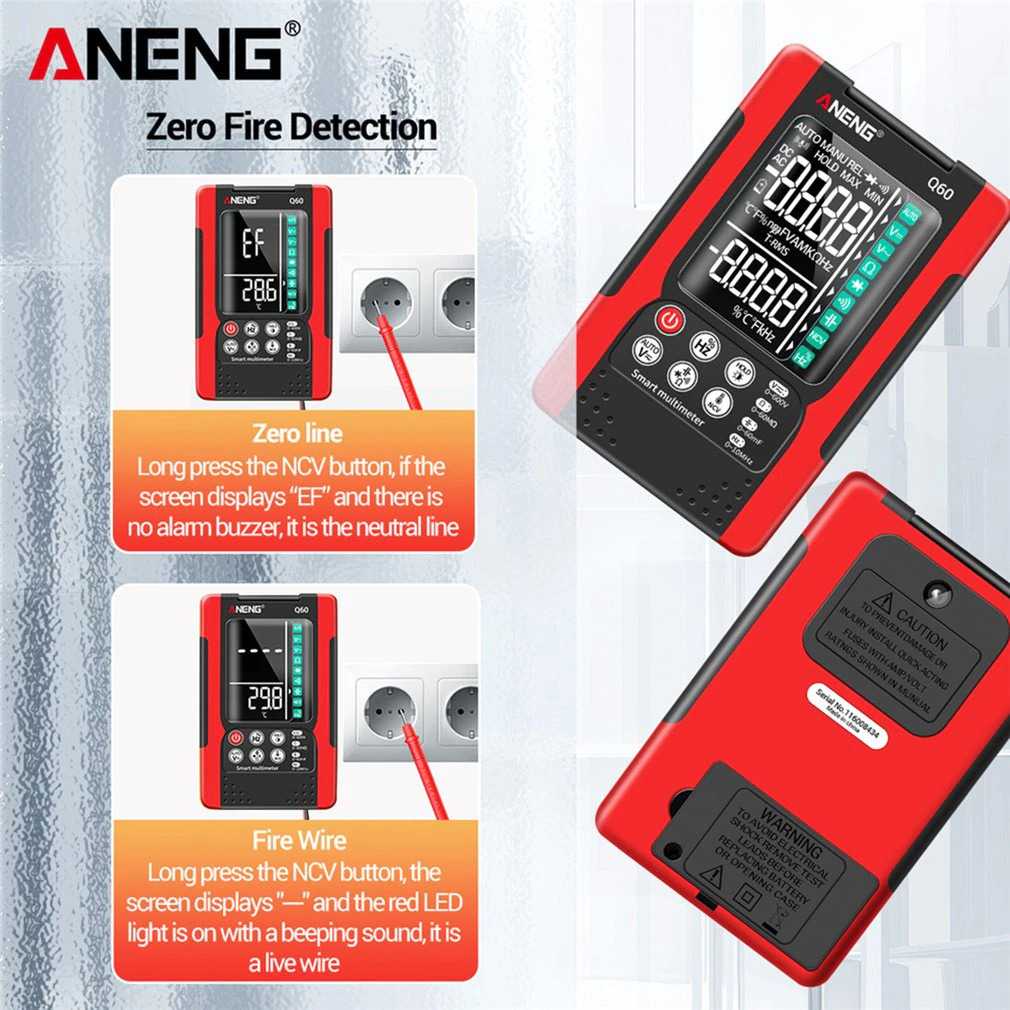Multimeter Digital Smart Multimeter 6000 Count True RMS Pengukur Arus Listrik Multi Meter LCD Desain Portable