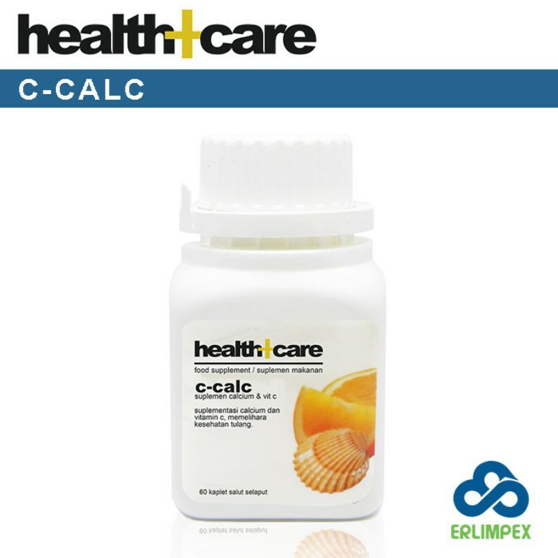 C-calc Health+Care C-Calc Suplemen Calcium + Vit C untuk Pertumbuhan Tulang & Gigi Anak - Botol 60 K