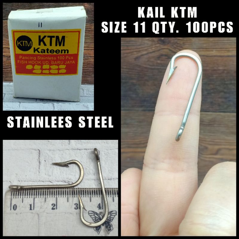 KAIL KTM SIZE 11 TYPE.2335 QTY.100PC STAINLESS STEEL HOOK KAIL PANCING STAINLESS KAIL KUAT KAIL TAJA