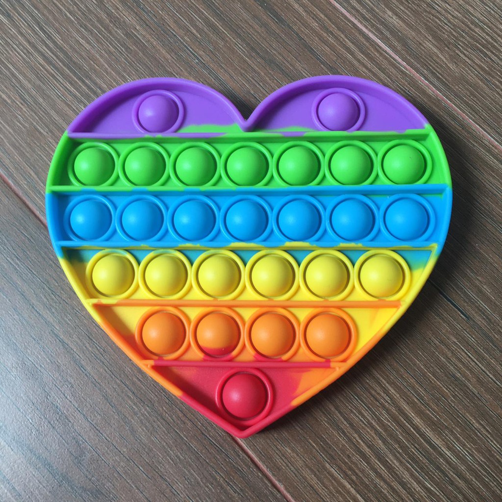 Edufuntoys - PUSH BUBBLE fidged/ pop it rainbow gobang/ pop it pelangi/ pop it among us/ bubble toys/ popit-rainbow hati