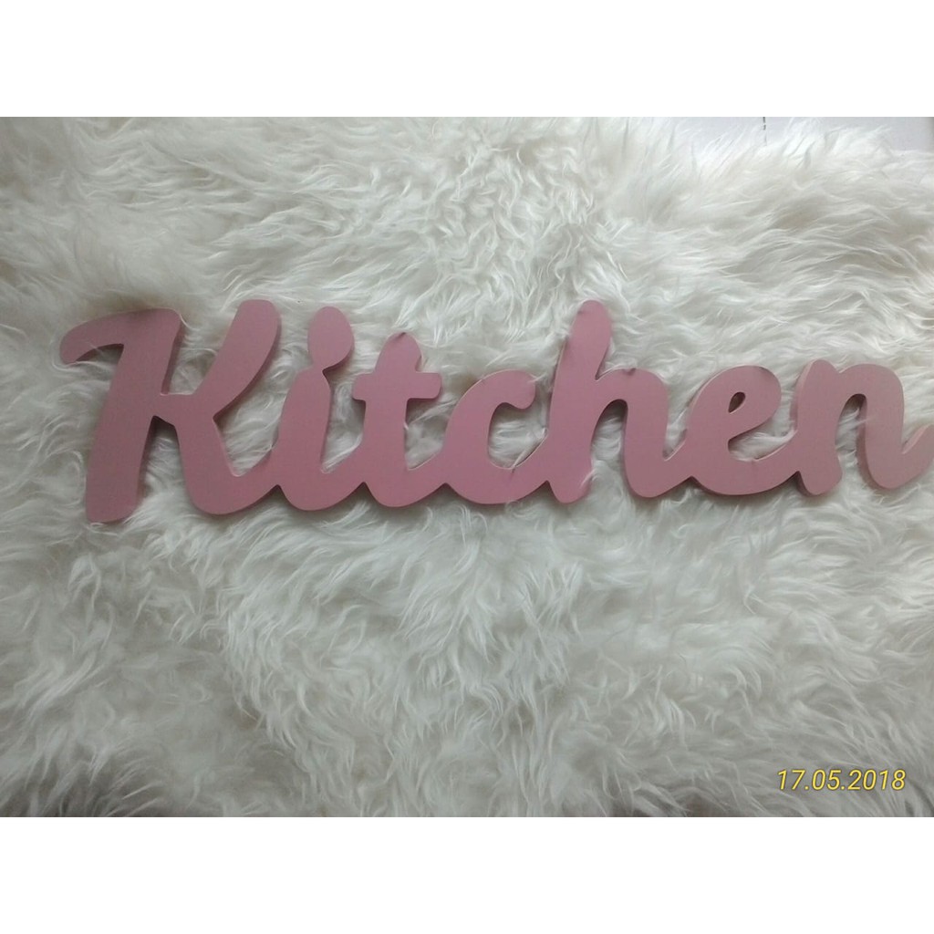 Paket Tulisan 10cm Kitchen Wooden Letter Tempel Dinding Bahan Kayu MDF
