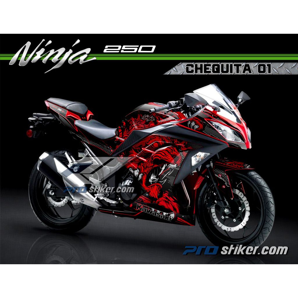 Decal Striping Ninja 250 Fi Gambar Zombie Harimau Chequita Full