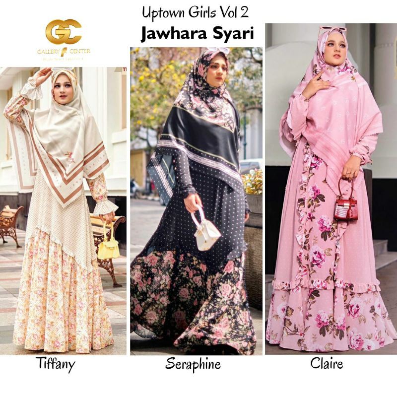 SERAPHINE TIFFANY CLAIRE Uptown Girl Vol2 Original By Jawhara Syari. Gamis set premium khimar+scarf