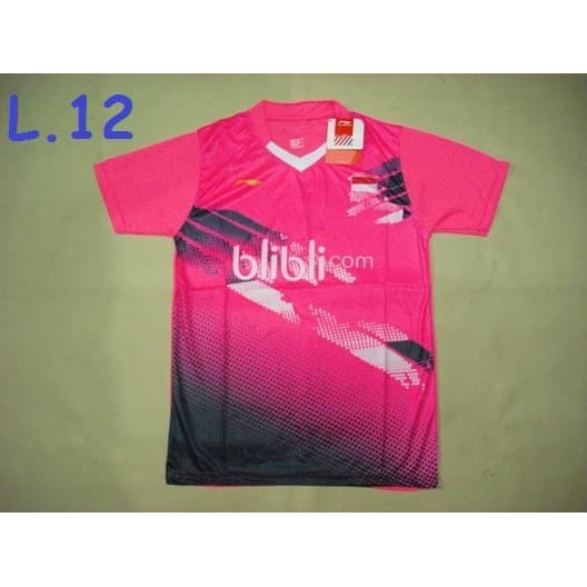 Baju Badminton Baju BADMINTON / BULUTANGKIS Li-Ning L.12 Pink Murah