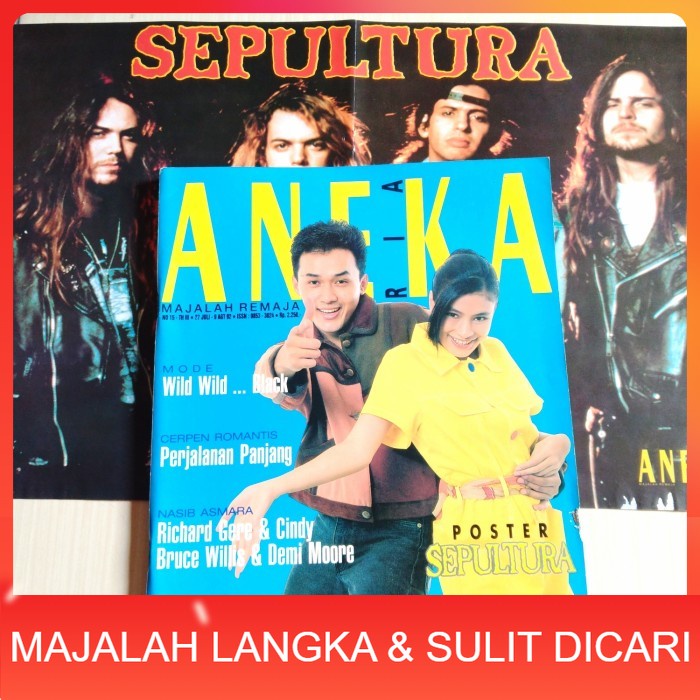 Majalah ANEKA RIA No.15 Jul 1992 ARIO TARA + POSTER SEPULTURA Langka