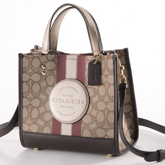 （grab）8406 coach Dempsey Mini Canvas Field Tote 22 Vertical Small Tote Shopping Bag