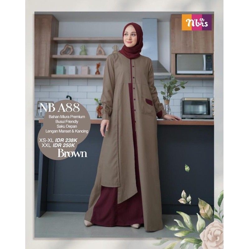 Gamis Nibras nb a88 brown