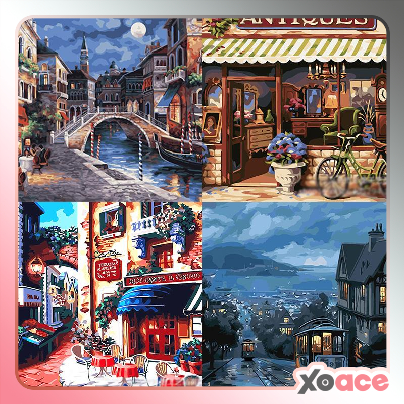 

40x50 DIY Paint By Number Painting By Numbers Kit Digital Lukisan Seri G Scenery Pemandangan