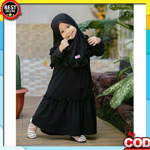 Gamis Anak Terbaru 2022 Nebula Kids | Gamis Anak 2 3 4 5 6 7 8 9 10 Tahun | Bahan Adem Plus Jilbab O