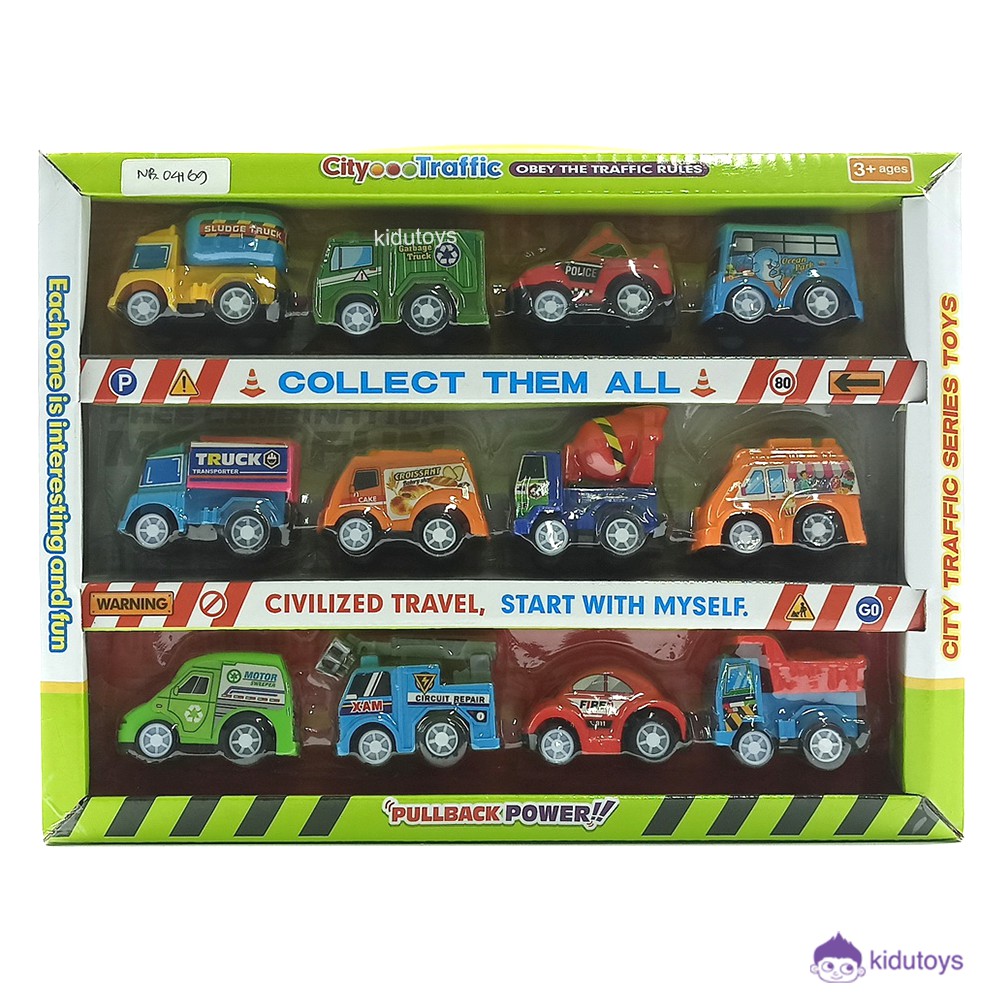 Mainan Anak Mini Car City 12 in 1 Kidu Toys