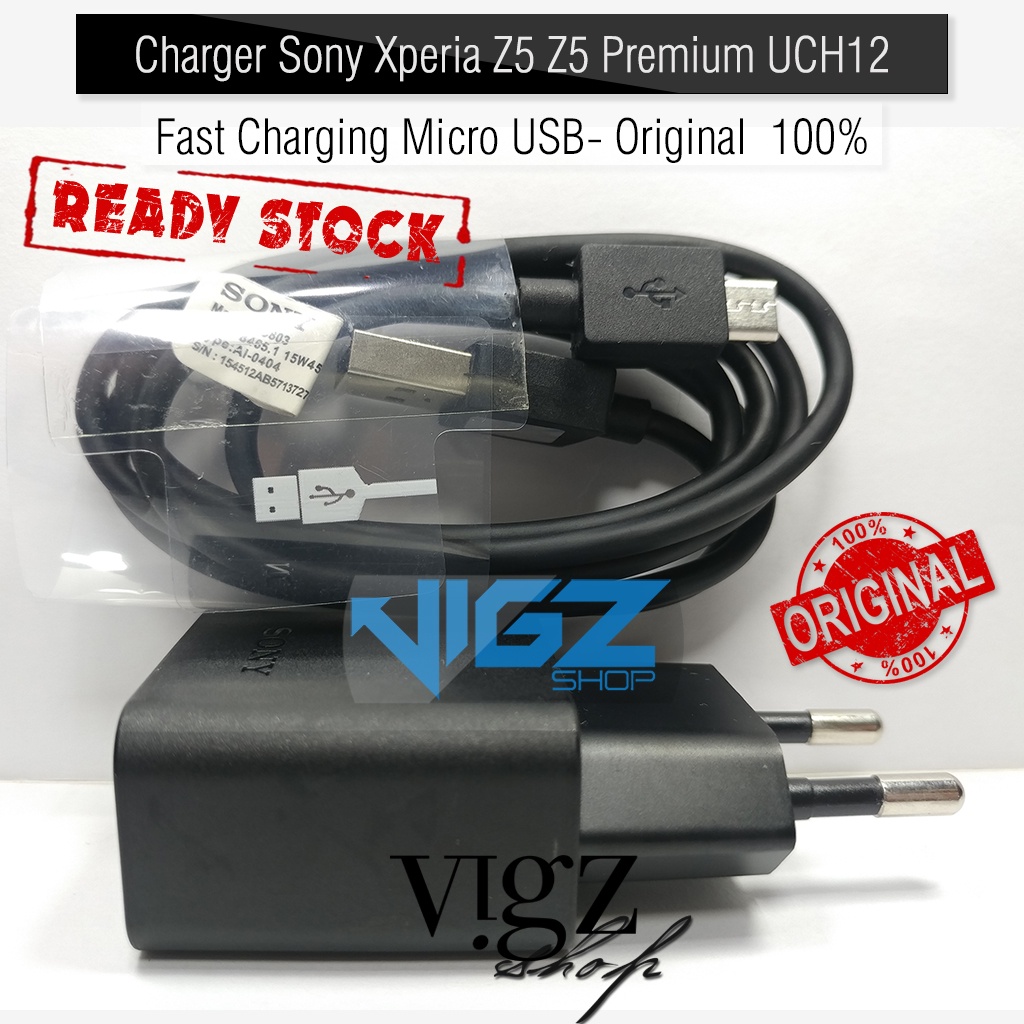 Charger Sony Xperia Z5 Z5 Premium UCH12 Fast Charging Micro USB Original