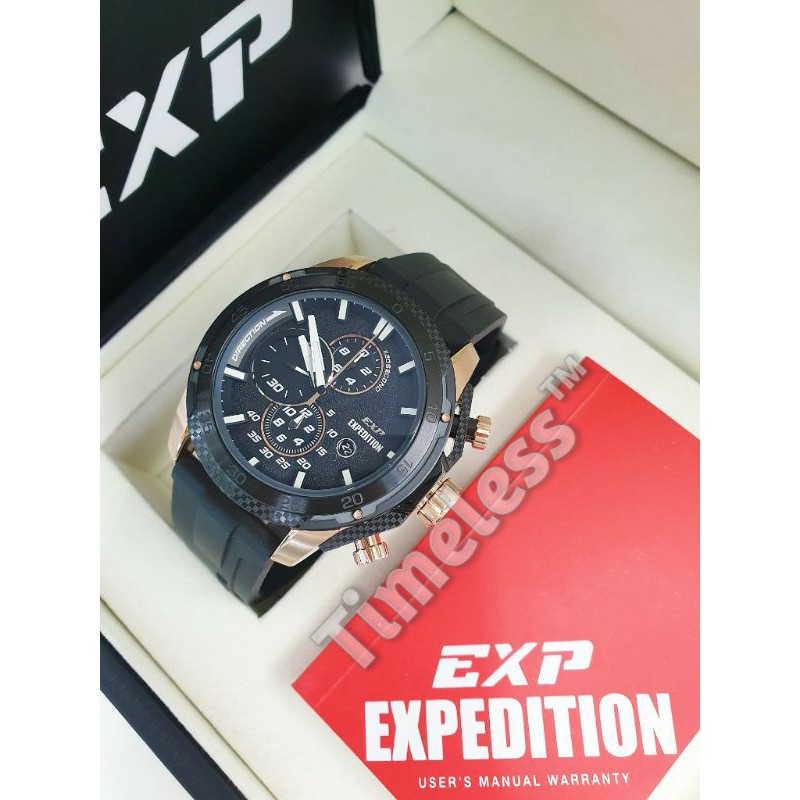 Jam tangan pria new expedition EXP E 6810 M Black Rosegold