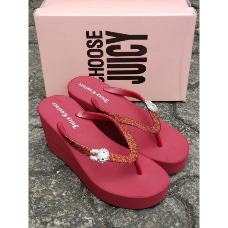 Sandal JUICY COUTURE WEDGES GLITTER / POLOS 5cm dan 7cm