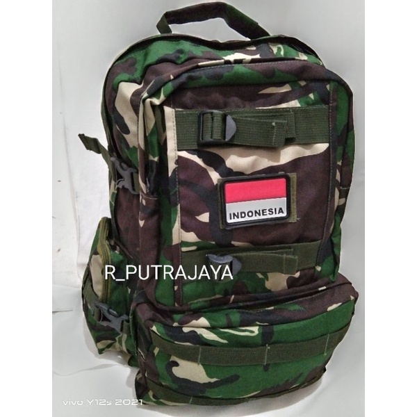 tas ransel army tas punggung gultor besar loreng tni malvinas/ free emblem patch rubber karet Velcro