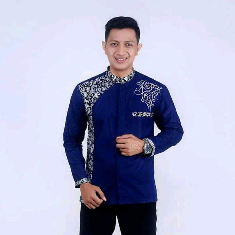 BAJU KOKO PRIA MUSLIM/Bajubatik/batikkombinasi/kokobatik/batikterlaris/batikpria/