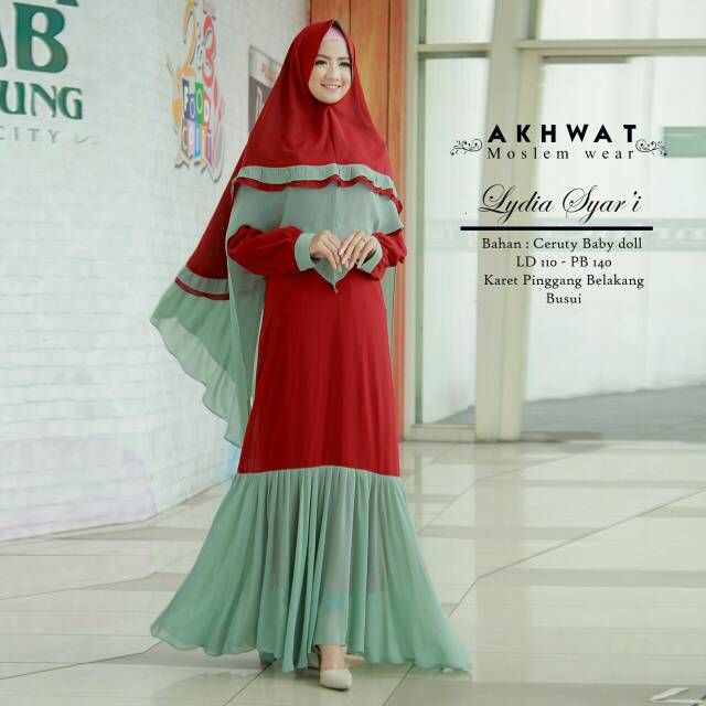 Lydia syari by Akhwat moslem wear (100% ORI)