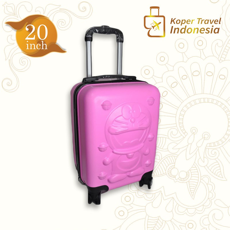 Koper 20 inch Robert Ansell Motif Doraemon Merah Muda-Koper Mini-Koper Anak-Tas Koper-Koper Kabin