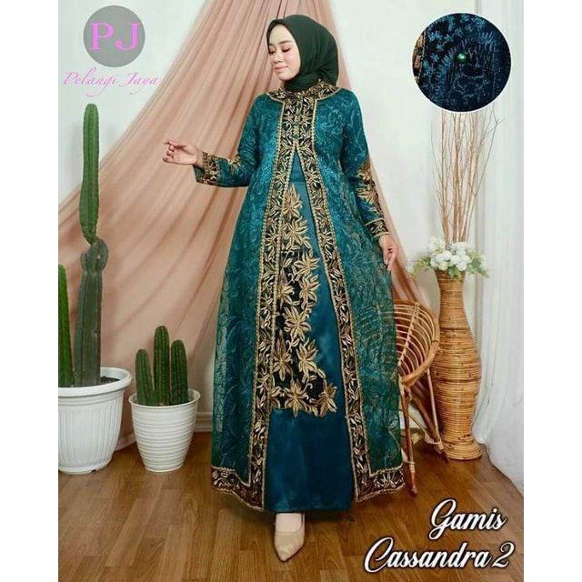 GAMIS CASANDRA 2/ GAMIS PESTA MEWAH/ ORIGINAL PELANGI JAYA