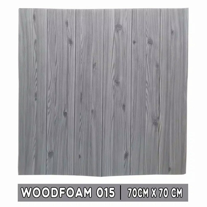 7c0sgs Wallpaper Dimding 3D Foam Motif Kayu Abu 70X70 Cm Dekorasi Dinding - Cokelat, Kayu Fv305F2