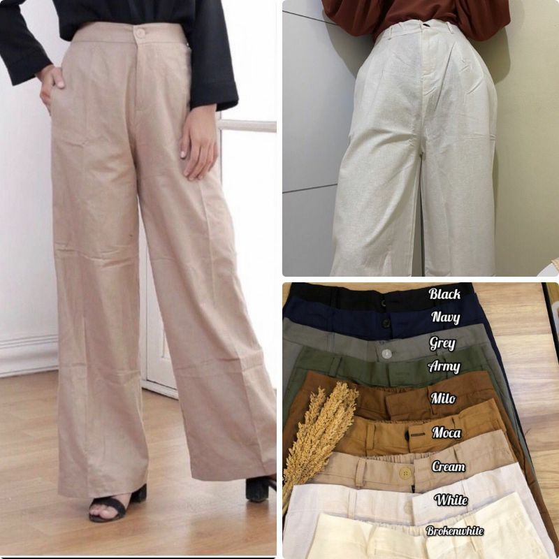 BTC_SOLO01 || HIGWAIST KULOT LINEN PREMIUM CELANA KULOT SEOUL KULOT || YUKA SLIM CULLOTE || CIGARET 