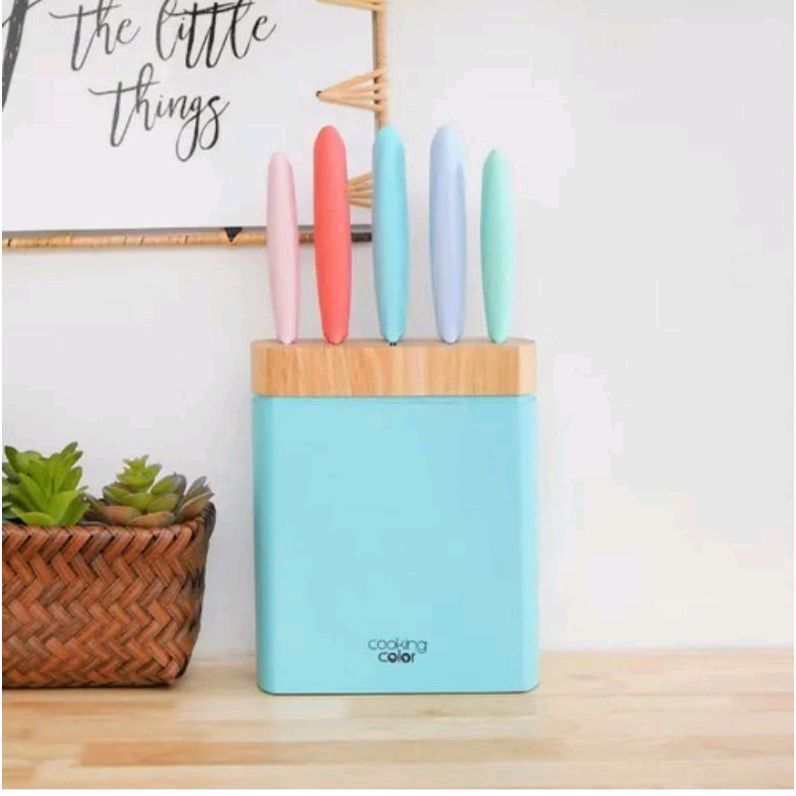 pisau  block set cooking color