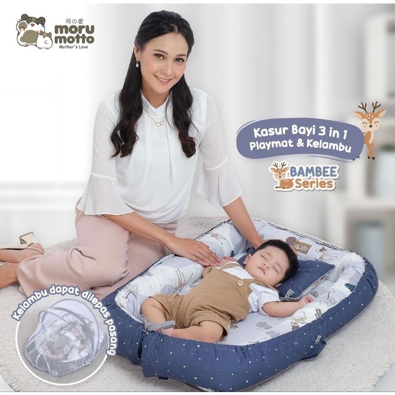 Morumotto Kasur Bayi 3in1 Playmat &amp; Kelambu Bambee Series - MMK9007