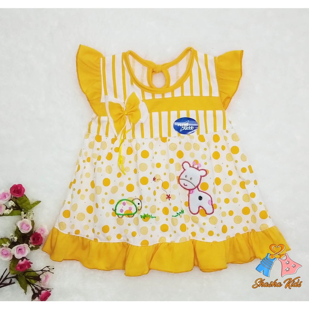 [M-04] Baju Bayi Perempuan/Dress Bayi Perempuan Planet Kids cantik lucu 0-6 bln