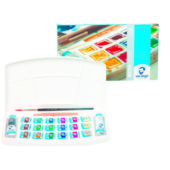 

Terbaru! Van Gogh Water Colour Plastic Set 18 Pans 2 Tubes Termurah