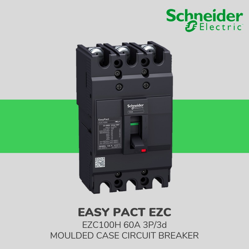 MCCB EZC / Breaker EasyPact Schneider EZC100H 3P 60A ezc100h3060