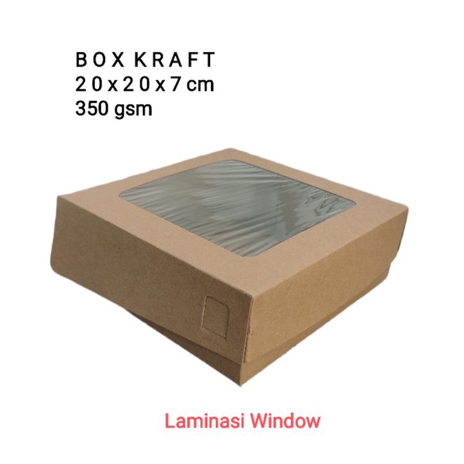 

Kraft Box Kue Nasi Snack Jajanan 20x20 / 22x22 x7.5cm pcs