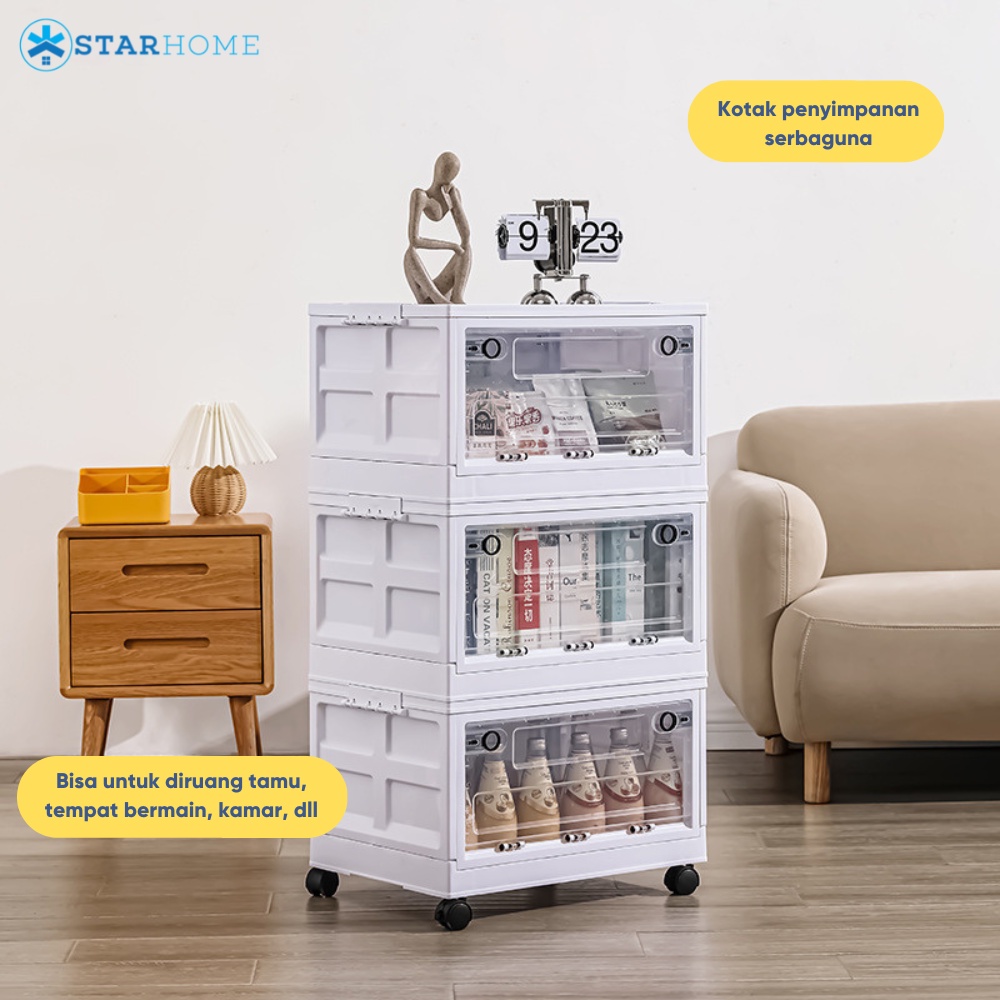 Kotak Lipat Portable Set Storage Box Organizer Kotak Penyimpanan Baju Pakaian Selimut Mainan Buku Majalah Keranjang Tas Lipat DORB-3