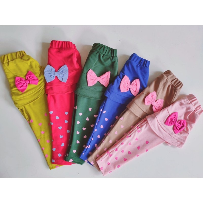 Leging Rok Anak Cewek Leging Cute Ribbon KHG