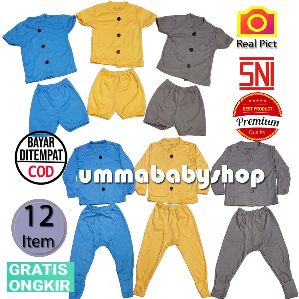 1 Lusin Paket Newborn SNI Premium Perlengkapan Baju Bayi Baru Lahir Baju Celana Bedong Popok Gurita Topi Gift Set Kado Hadiah Setelan Anak Lengkap