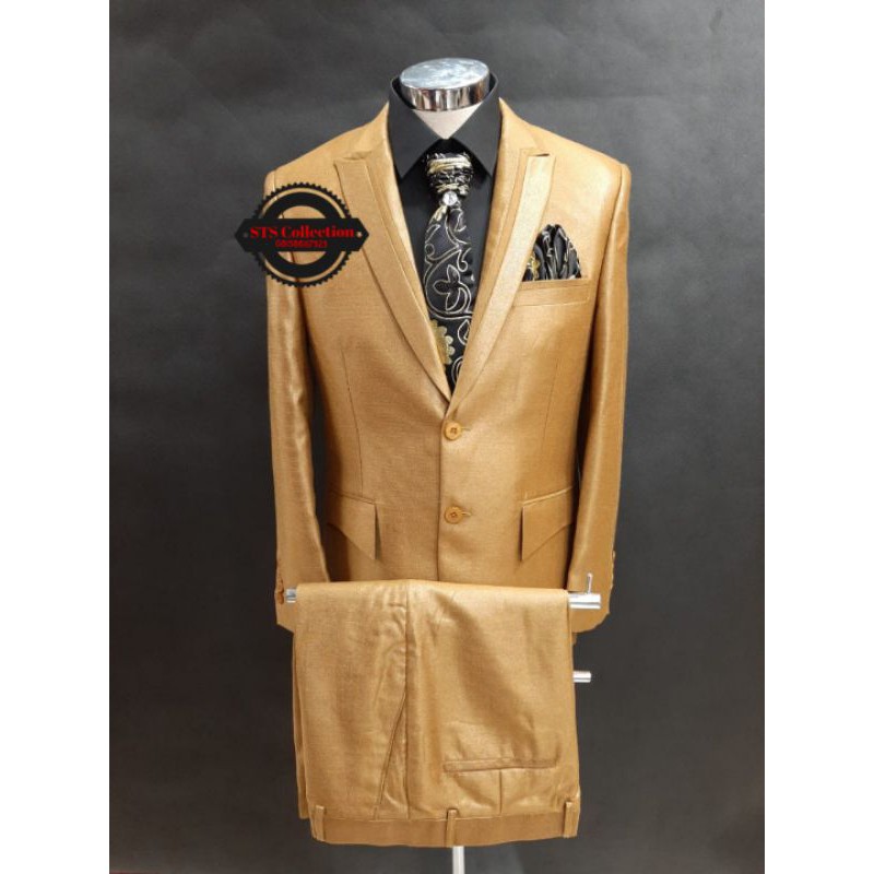 Jas wedding / Jas pria / Jas Celana Gold / Jas pengantin Gold / Jas gold / Jas modern