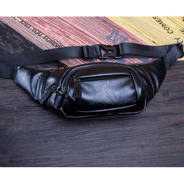 Tas Selempang Kulit Bahu Pria Waistbag Slingbag 588