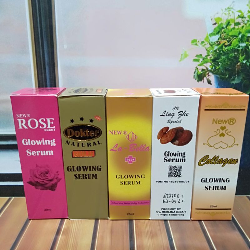 (TERMURAH) SerUm Glowing Rose+Dr gold+Collagen+Labela+Lingshe