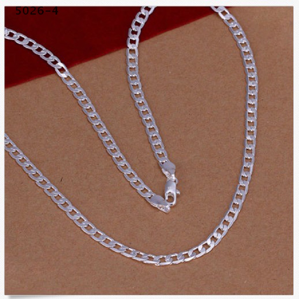 5026-4 Kalung Rantai Sterling Silver 925 4MM Untuk Pria