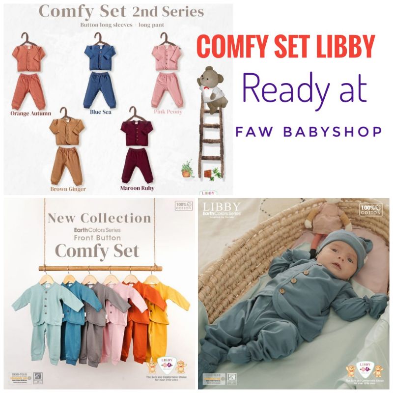 LIBBY EARTH COMFY SET BUTTON LONG SLEEVE SETELAN BAJU PANJANG + CELANA PANJANG