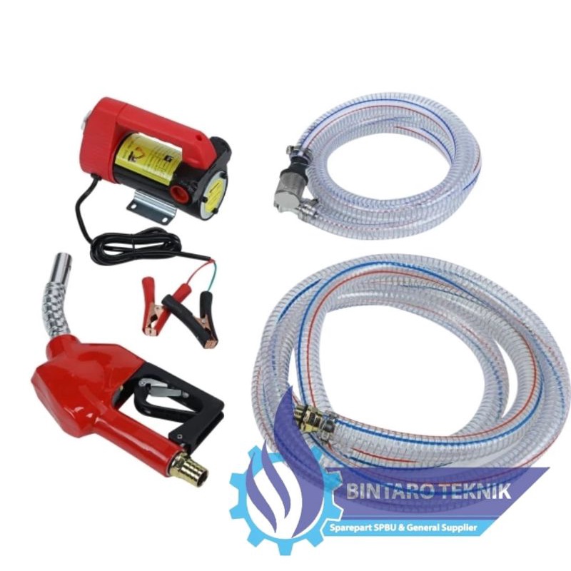 Paket Pompa Transfer Minyak DC 12Volt/24Volt Oil Pump Transfer DC 12V/24V BBM Pertashop Pom Mini Pommini Pertamini