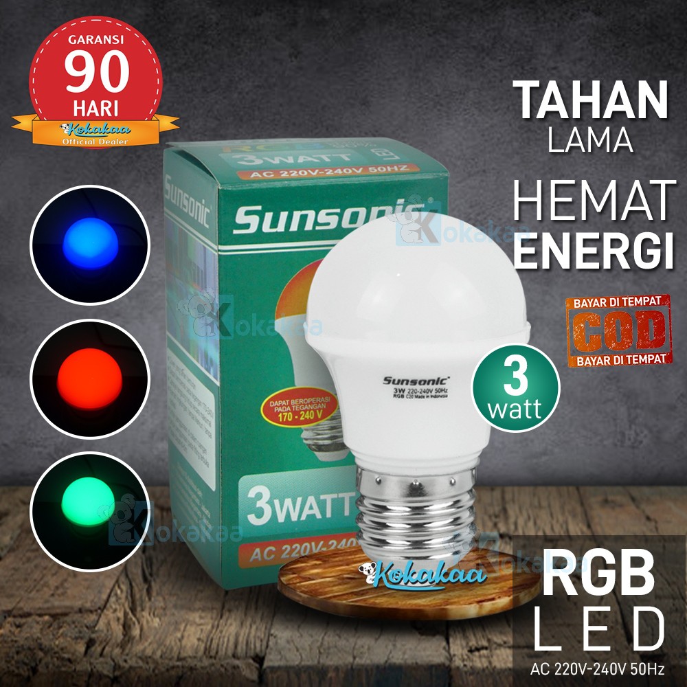 lampu led rgb 3w sunsonic