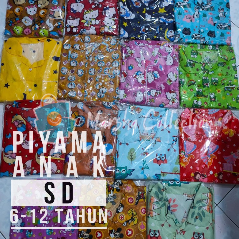 Grosir Piyama Anak 6-12 TH Langsung Konveksi Free Ongkir