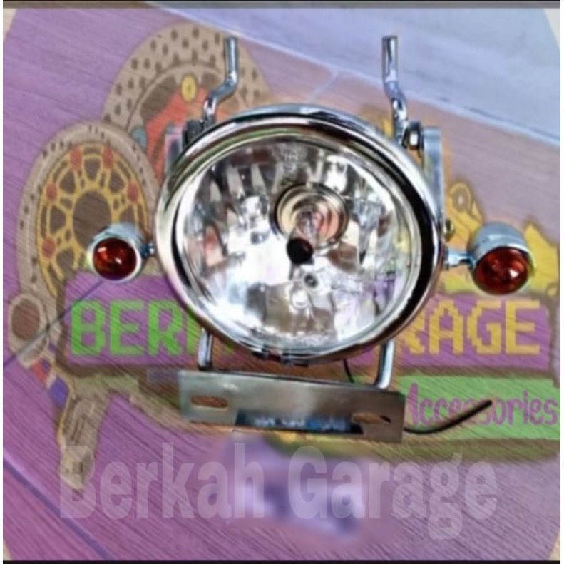 Paket Lampu Depan Jute Pesek Set Breket Plus Lampu Sen Riting Glpro Tiger Megapro